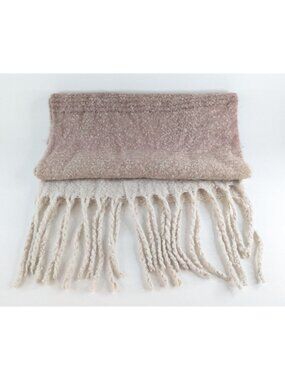 Mer Sea Shawl Wrap Blush Pink Ombre Fringe Soft Cozy Scarf One Size Large